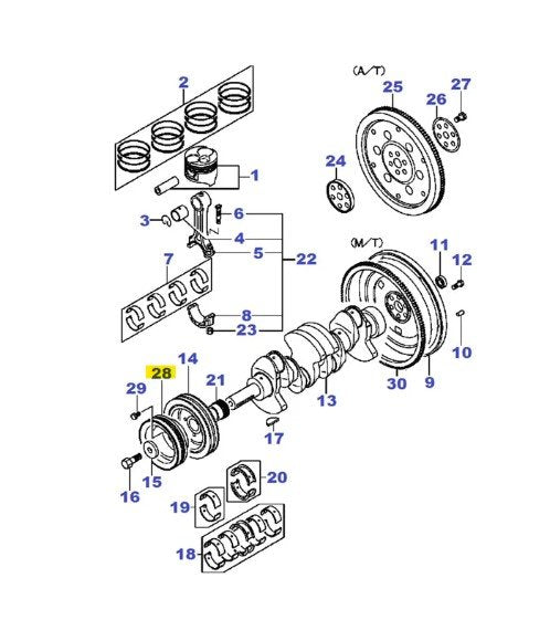 Puleggia interna albero Motore Mitsubishi Pajero II/ L200 (Originale) - Autoricambi4x4 - vista 4