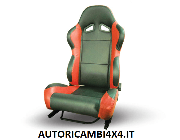 SEDILE SPORTIVO IN ECOPELLE NERO - ROSSO (Regolabile e Reclinabile) - Autoricambi4x4