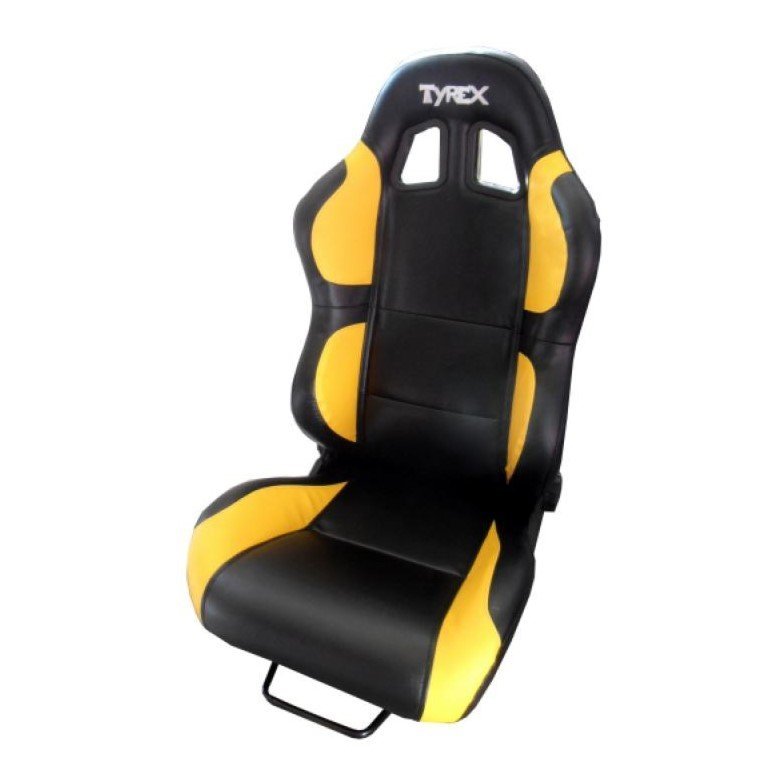 SEDILE SPORTIVO IN ECOPELLE TYREX GIALLO - NERO - Autoricambi4x4