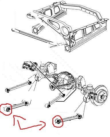 SILENTBLOCK DEL TIRANTE INFERIORE POSTERIORE LONGITUDINALE JEEP CHEROKEE KJ/ GRAND CHEROKEE WH - WK - Autoricambi4x4