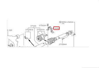 Staffa supporto albero trasmissione Nissan King Cab D21 (Originale) - Autoricambi4x4 - vista 3