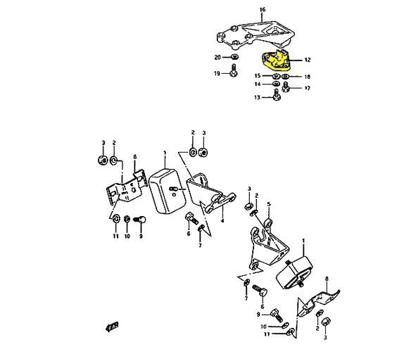 Supporto cambio Suzuki SJ410/ SJ413/ Samurai/ Santana/ Jimny - Autoricambi4x4 - vista 3