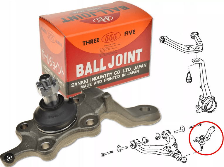 TESTINA BRACCIO ANTERIORE INFERIORE SINISTRA 555 TOYOTA LAND CRUISER KZJ90 - 95/ KDJ90 - 95/ 4 RUNNER - Autoricambi4x4