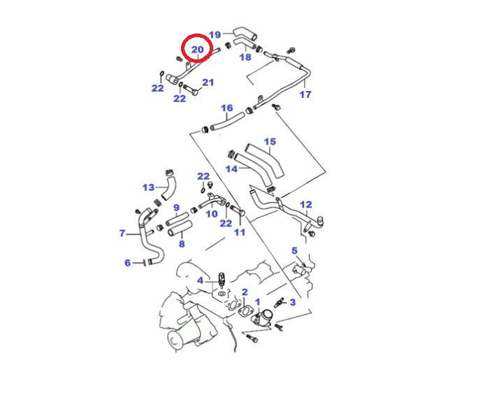 TUBO Ritorno Acqua T/C Mitsubishi L200 K74 / Pajero Sport (Originale) - Autoricambi4x4 - vista 3