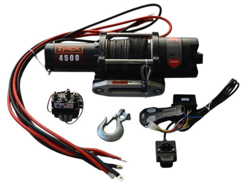VERRICELLO TYREX ATV UTV 4500 LB CAVO SINTETICO SERIE BLACK - Autoricambi4x4