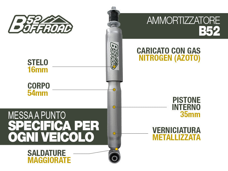 AMMORTIZZATORE B52 OFFROAD +4,5 CM PER TOYOTA 4 RUNNER - POSTERIORE