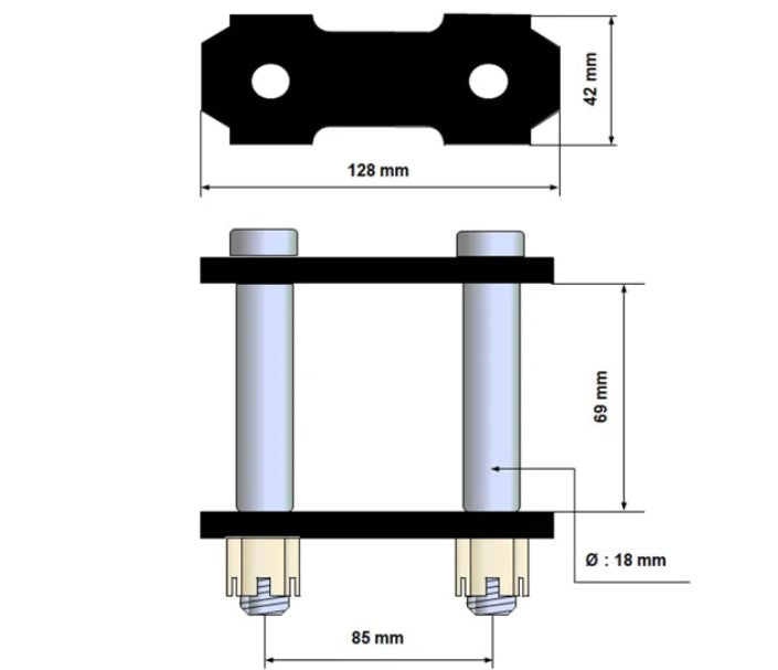 GREASEABLE REAR BRACKET NISSAN PATROL TR 2.8/ 3.3