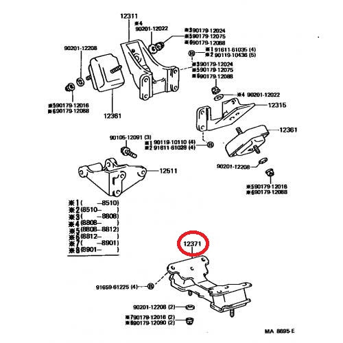 SUPPORTO CAMBIO TOYOTA LAND CRUISER BJ73 (ORIGINALE)
