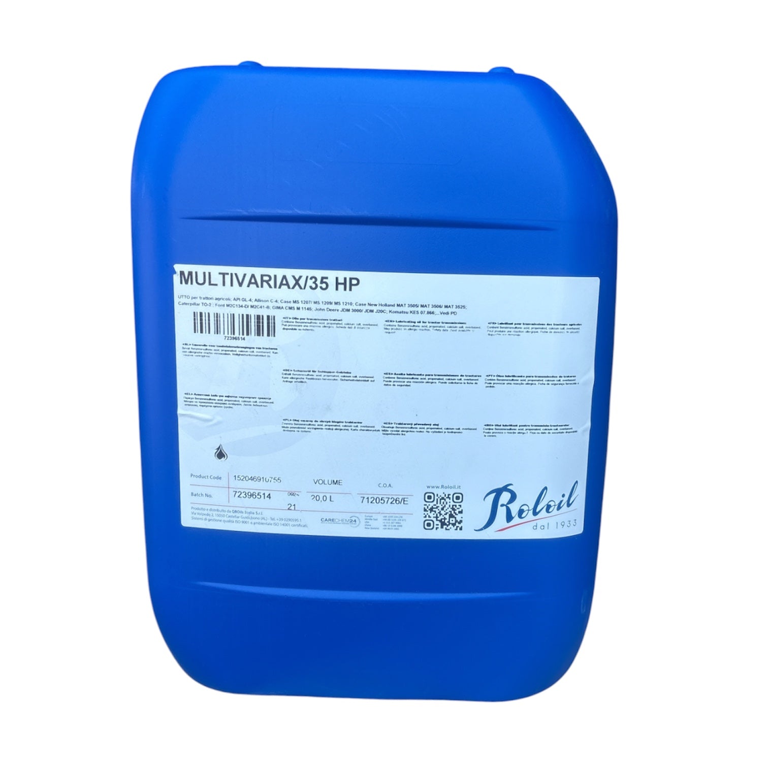 ROLOIL MULTIVARIAX/35 HP TRACTOR TRANSMISSION OIL 5 lt.