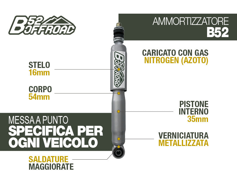 AMMORTIZZATORE B52 OFFROAD +4,5 CM PER TOYOTA 4 RUNNER - ANTERIORE