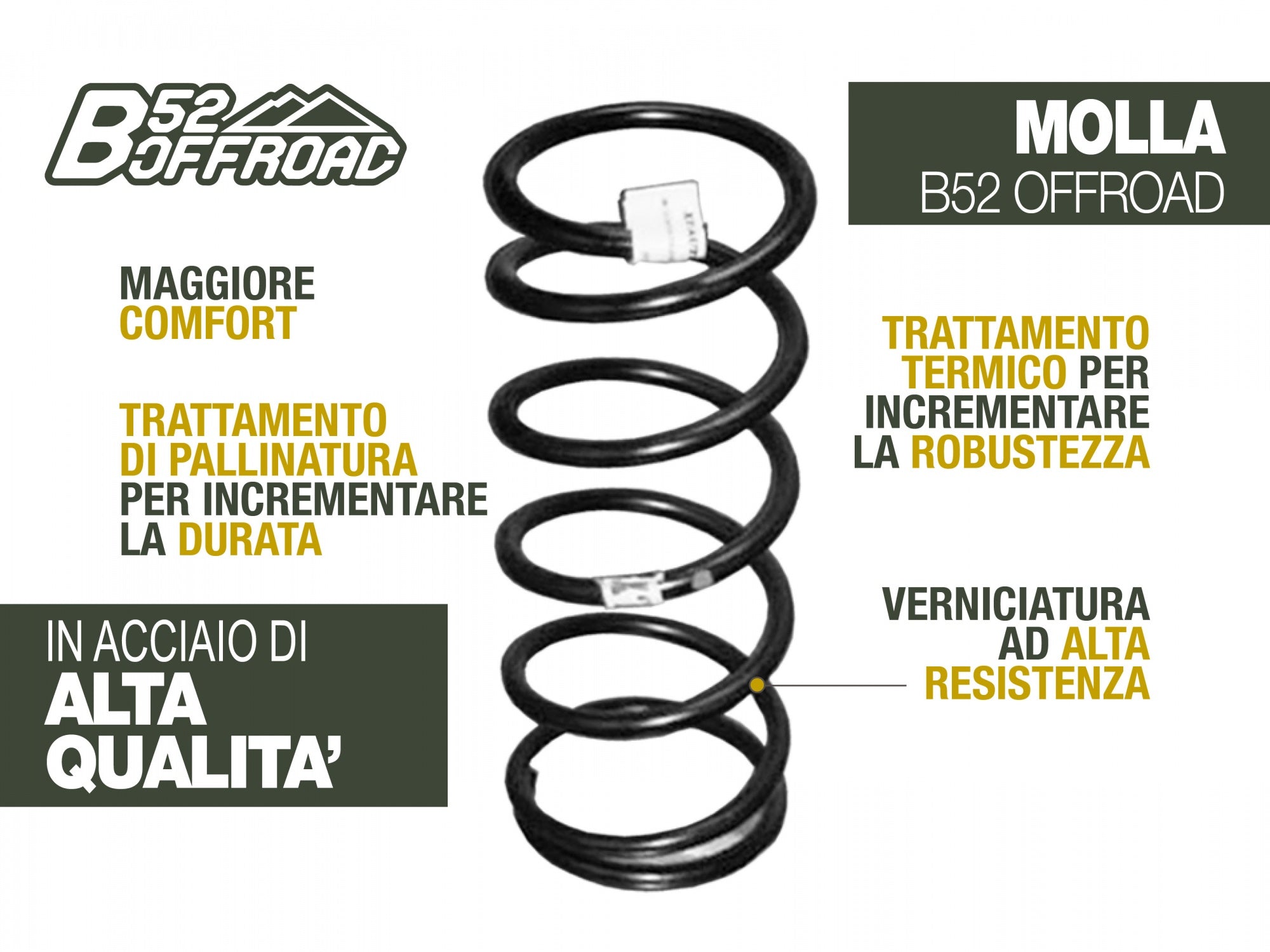 MOLLA +4 CM B52 OFFROAD PER MITSUBISHI PAJERO V20 /L040 3 PORTE