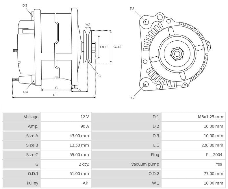 ALTERNATORE MITSUBISHI L200 K34/ PAJERO I - Autoricambi4x4