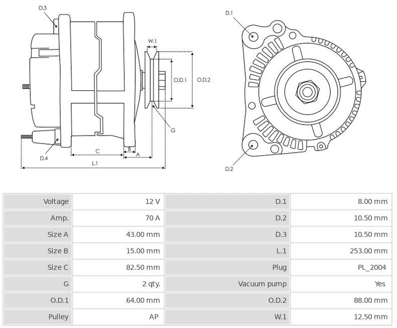 ALTERNATORE NISSAN PATROL TR 2.8/ GR Y60 2.8 - Autoricambi4x4