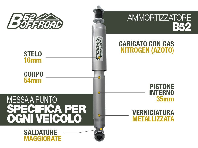 AMMORTIZZATORE B52 OFFROAD PER DAIHATSU FEROZA F300 POSTERIORE - Autoricambi4x4