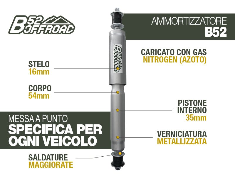 AMMORTIZZATORE B52 OFFROAD PER DAIHATSU FEROZA F310 POSTERIORE - Autoricambi4x4