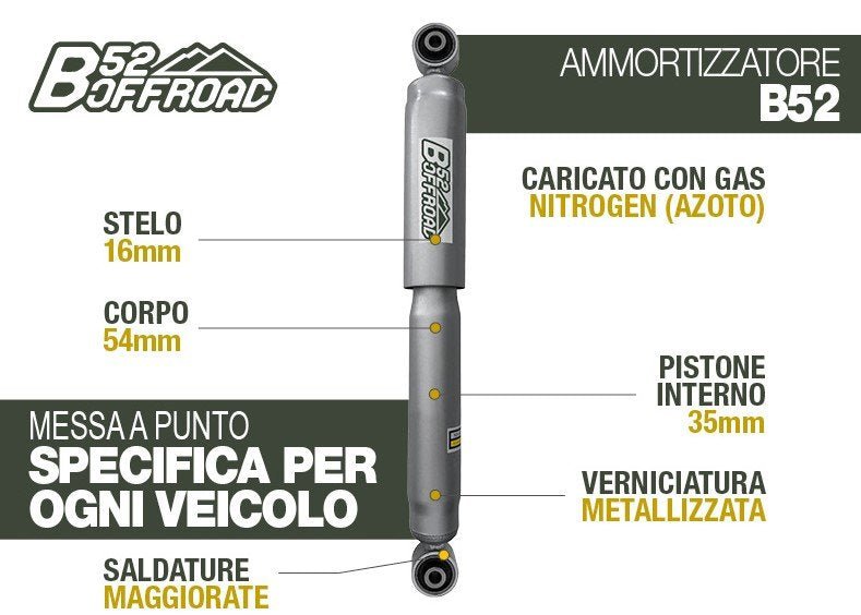 AMMORTIZZATORE B52 OFFROAD PER FORD RANGER DAL 2006 AL 2011 POSTERIORE - Autoricambi4x4