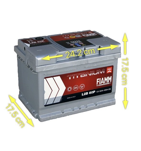 BATTERIA AUTO FIAMM L2B60P 60AH 600A 12V - Autoricambi4x4