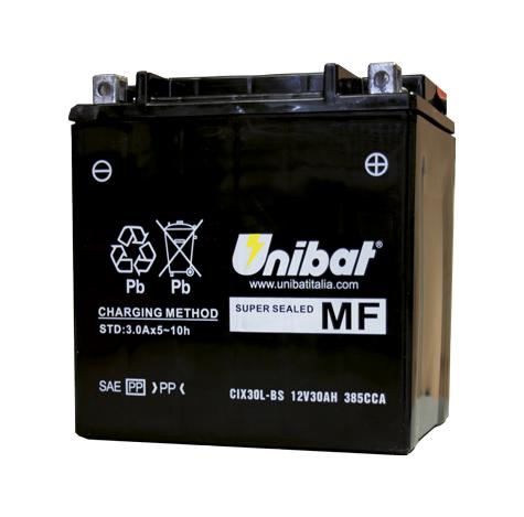 BATTERIA MOTO / QUAD UNIBAT 30 AH 166x126x175 ( CIX30LBS ) - Autoricambi4x4