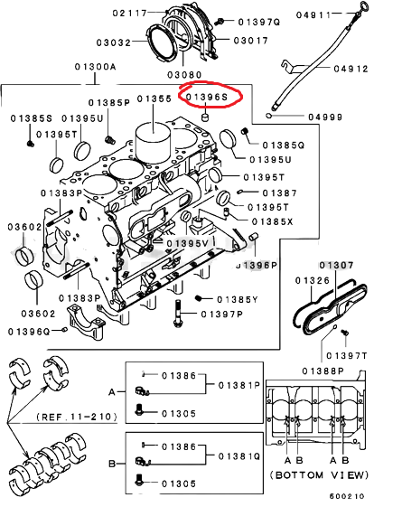 BOCCOLA MONOBLOCCO PER CENTRAGGIO TESTATA MITSUBISHI PAJERO/ L200 (ORIGINALE) - Autoricambi4x4