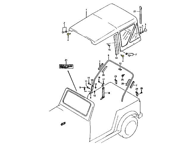 BORCHIA A SCATTO PER SOFT TOP/ BOTTONE CAPPOTTINA SUZUKI SJ410/ SJ413/ SAMURAI/ SANTANA - Autoricambi4x4