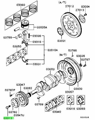 BULLONE ALBERO MOTORE MITSUBISHI PAJERO/ L200 (ORIGINALE) - Autoricambi4x4