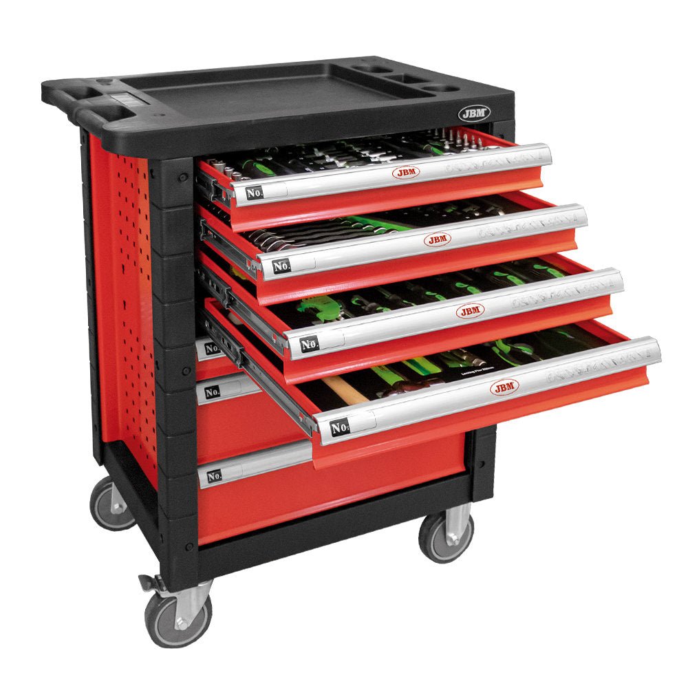 CARRELLO PORTA ATTREZZI A 7 CASSETTI ROSSO - ALLESTITO - Autoricambi4x4