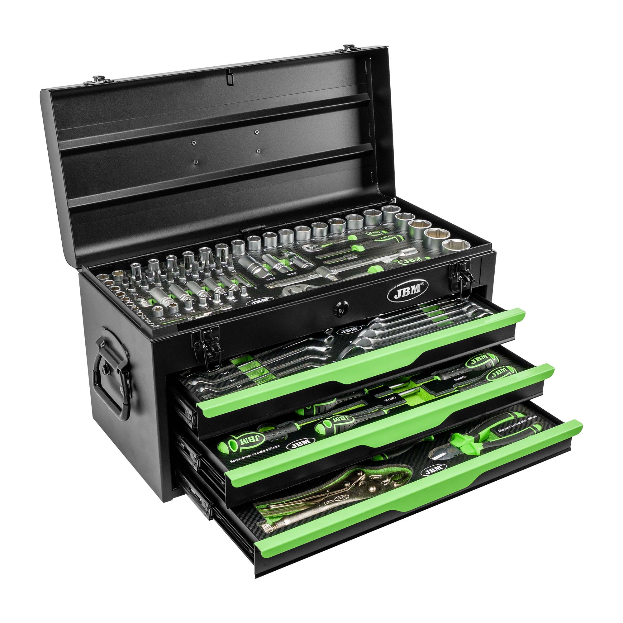 CASSETTA IN METALLO CON UTENSILI 143 PEZZI SATINATI - Autoricambi4x4