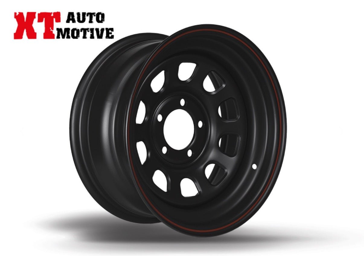 CERCHIO 15x7 ET - 12 DAYTONA NERO PER JEEP - Autoricambi4x4