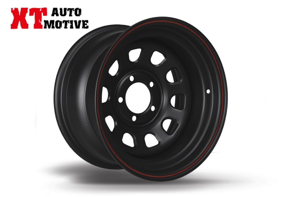 CERCHIO 15x8 ET - 30 DAYTONA NERO PER JEEP - Autoricambi4x4