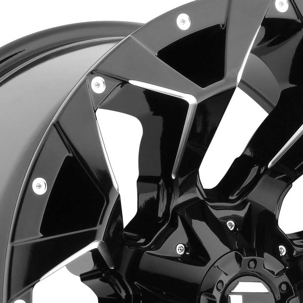 Cerchio in lega D576 Assault Nero Lucido Fresato Fuel - Autoricambi4x4