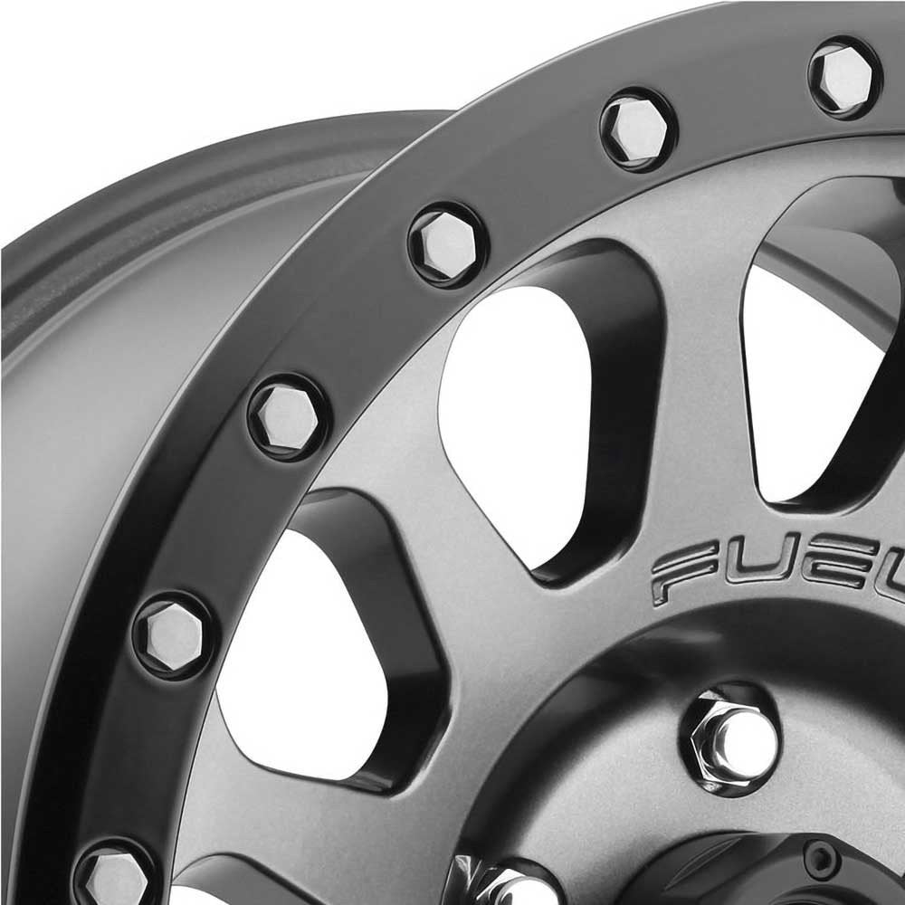 Cerchio in lega D601 Vector Matte Gunmetal/Black Bead Ring Fuel - Autoricambi4x4