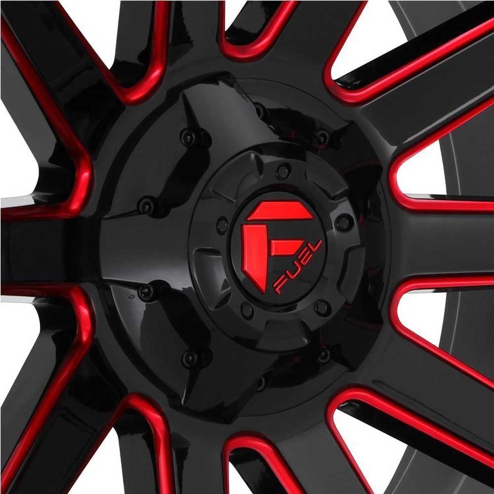 Cerchio in lega D643 Contra Gloss Black/Red Tinted Clear Accents Fuel - Autoricambi4x4