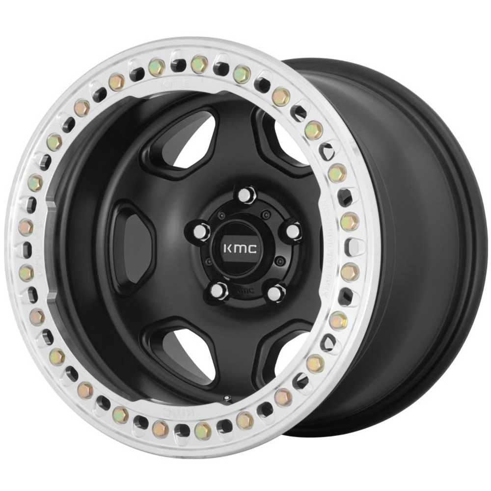 Cerchio in lega KM233 Hex Satin Black Beadlock KMC - Autoricambi4x4
