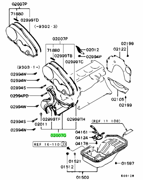COPERCHIO CINGHIA DISTRIBUZIONE MITSUBISHI PAJERO II/ L200 K34 (ORIGINALE) - Autoricambi4x4