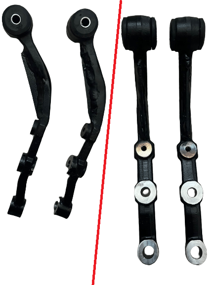 COPPIA BRACCI MODIFICATI PER RIALZO ANTERIORI +5CM FIAT PANDA 141 - Autoricambi4x4