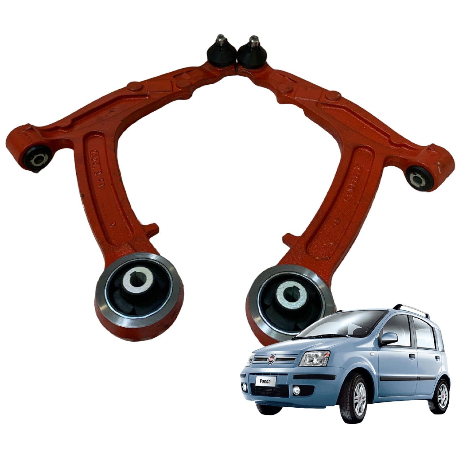 COPPIA BRACCI OSCILLANTI SOSPENSIONE RUOTA ANTERIORE INFERIORE FIAT PANDA 169 (RINFORZATI) - Autoricambi4x4