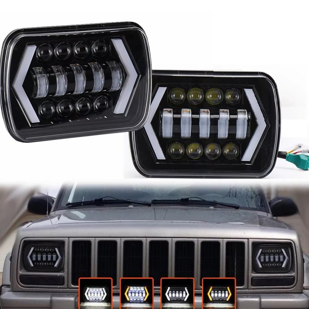 COPPIA FARI FULL LED DA 90W (RETTANGOLARE) - Autoricambi4x4