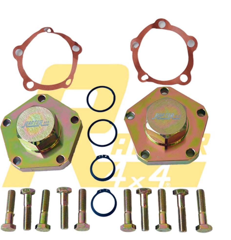 COPPIA FLANGETTE RINFORZATE CON KIT DI MONTAGGIO LAND ROVER DEFENDER DAL 300 TDI / DISCOVERY I 300 TDI (Modello Sottile) - Autoricambi4x4