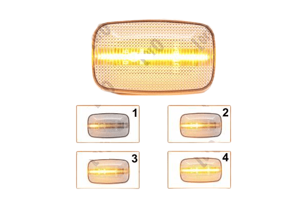COPPIA FRECCE LATERALI A LED TOYOTA LAND CRUISER LJ70 - KZJ70 - KZJ90 - HDJ80/ HILUX/ 4 RUNNER - Autoricambi4x4