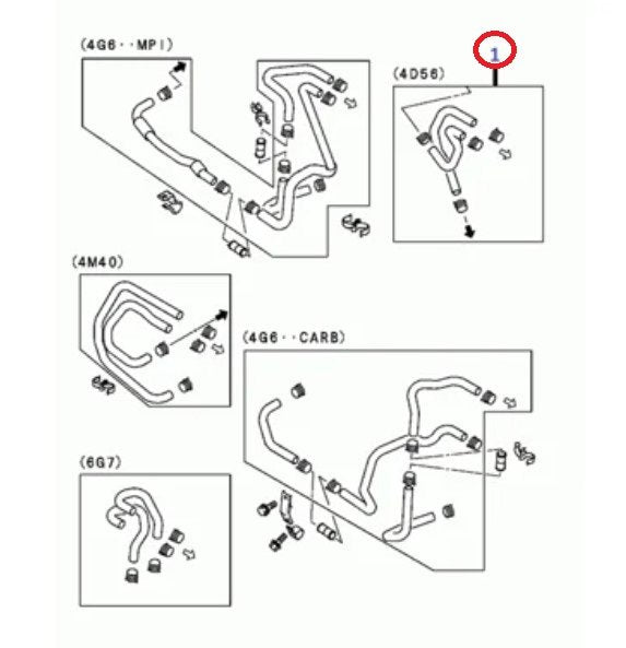 COPPIA MANICOTTI RISCALDAMENTO/ KIT MANICOTTI STUFA MITSUBISHI L200 (ORIGINALI) - Autoricambi4x4
