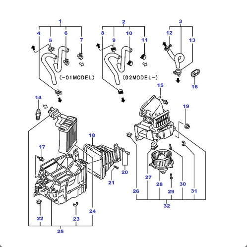 COPPIA MANICOTTI RISCALDAMENTO/ KIT MANICOTTI STUFA MITSUBISHI PAJERO/ L200 - Autoricambi4x4
