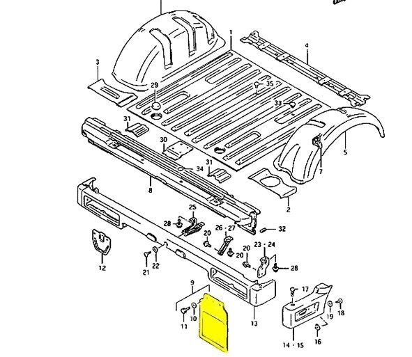 COPPIA PARASPRUZZI/ PARASCHIZZI POSTERIORI SUZUKI SJ410/ SJ413/ SAMURAI/ SANTANA - Autoricambi4x4