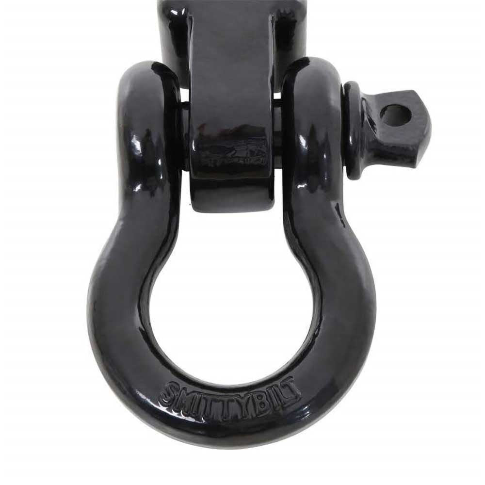 Gancio a D montato su ricevitore in acciaio nero Smittybilt - Autoricambi4x4