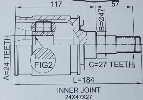 GIUNTO OMOCINETICO LATO CAMBIO ANTERIORE 24X47X27 TOYOTA LAND CRUISER KZJ90 3.0/ 4 RUNNER - Autoricambi4x4