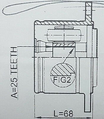 GIUNTO OMOCINETICO LATO CAMBIO ANTERIORE DESTRO 25X110 MITSUBISHI L200/ PAJERO I - II - Autoricambi4x4
