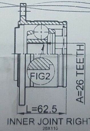 GIUNTO OMOCINETICO LATO CAMBIO ANTERIORE DESTRO 26X110 MITSUBISHI L200 K74/ PAJERO II/ PAJERO SPORT I - Autoricambi4x4