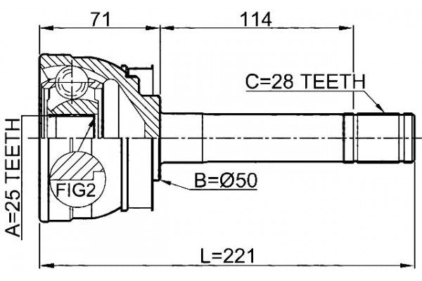 GIUNTO SEMIASSE LATO RUOTA ANTERIORE NISSAN KING CAB D22/ NAVARA D22 - Autoricambi4x4