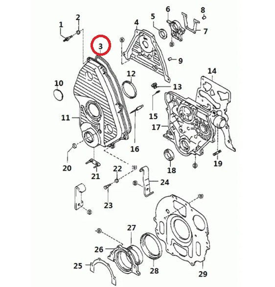 GUARNIZIONE COPERCHIO CARTER DISTRIBUZIONE TOYOTA HILUX/ 4 RUNNER (ORIGINALE) - Autoricambi4x4