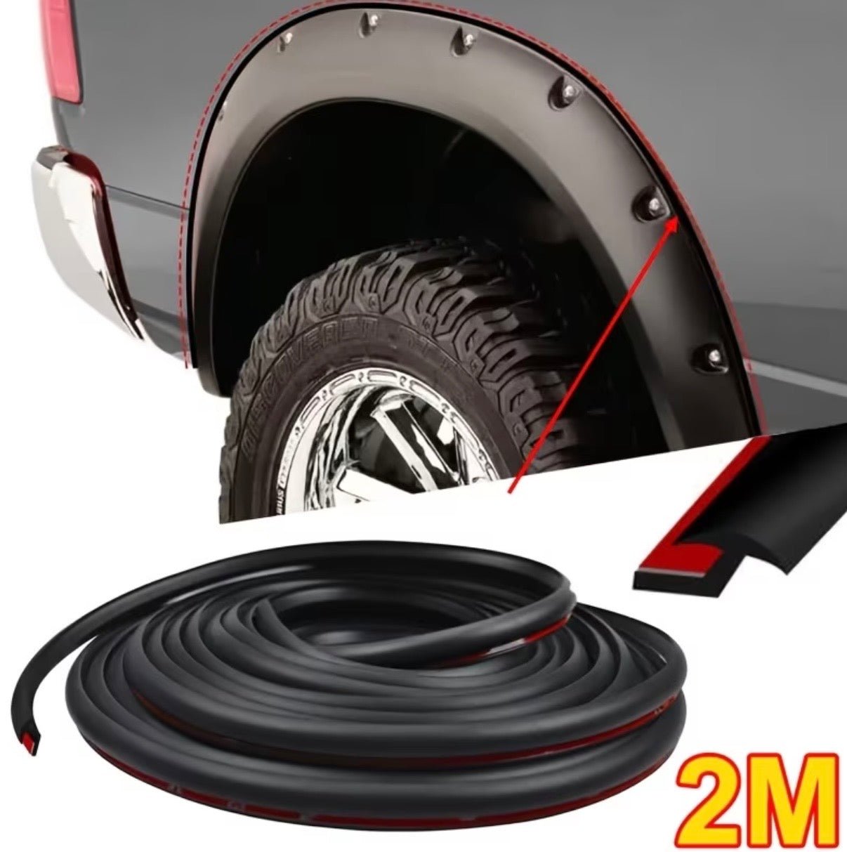 GUARNIZIONE IN GOMMA UNIVERSALE PER PARAFANGO (L. 2mt) - Autoricambi4x4