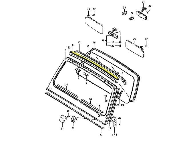 GUARNIZIONE SUPERIORE PARABREZZA/ FERMO CAPPOTTINA SUZUKI SJ410/ SJ413/ SAMURAI/ SANTANA - Autoricambi4x4